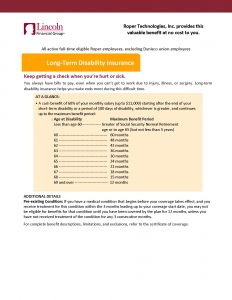 2023 Summary of Benefits for Long Term Disability